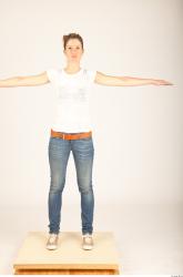 Whole Body Woman T poses Casual Slim Studio photo references